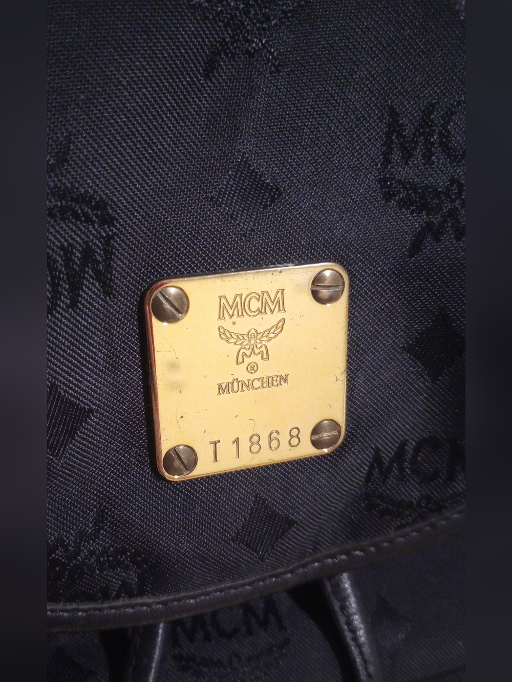 MCM Black Visetos Nylon Drawstring Backpack - Picture 2 of 16